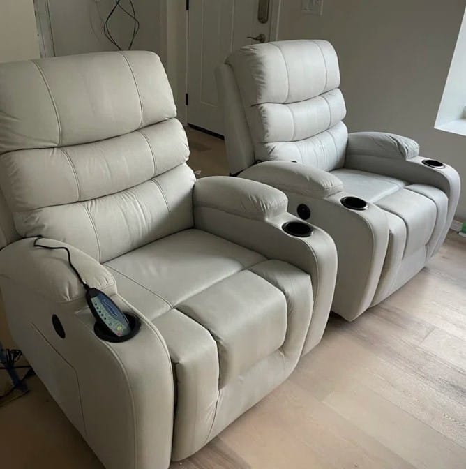 Customer photo review of Power Lift Chair Recliner for Elderly with Massage & Heat, Cup Holders & USB Port, Beige White