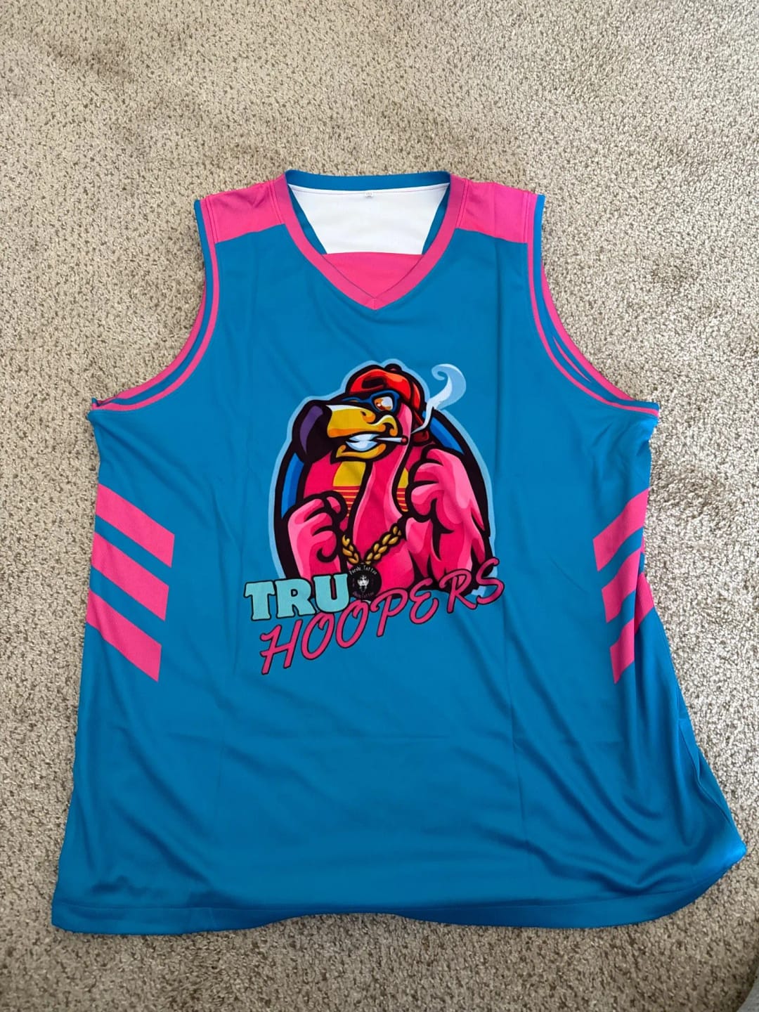 Customer photo review of Custom Powder Blue Mesh Basketball Athletic Performance Jersey