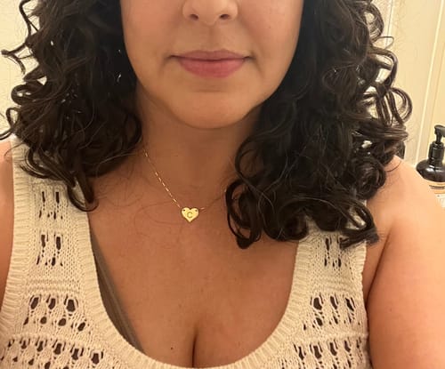 Customer photo review of custom heart necklace