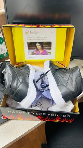 Customer photo review of FLASH Black Men's High Top sneaker