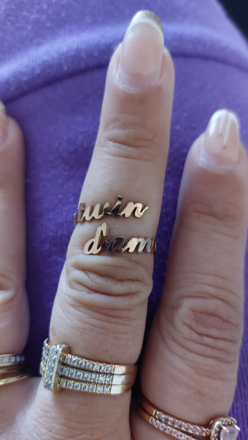 Customer photo review of Bague Deux Prénoms Personnalisable