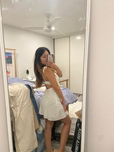 Customer photo review of Astrid Mini Dress (WHITE)