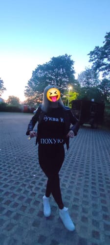 Customer photo review of Буква Ю - ПО*** Damen Oversized T-Shirt by SAEBIS®