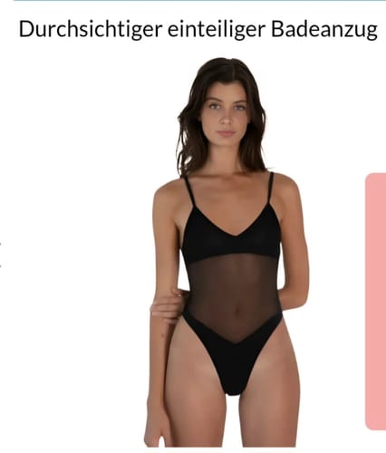 Customer photo review of Durchsichtiger einteiliger Badeanzug