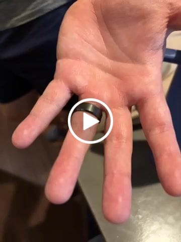Customer video review of 8mm GunMetal Tungsten Carbide Wedding Band with Beveled Edges