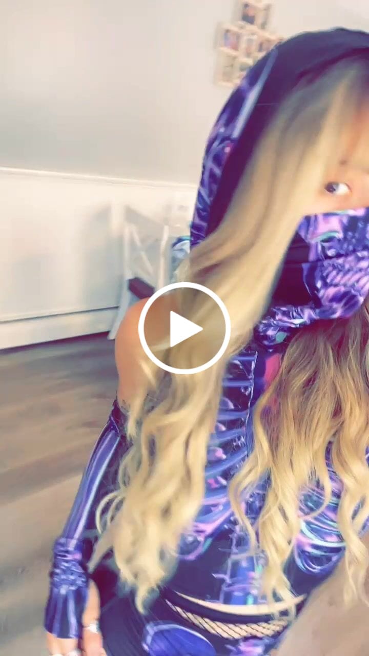 Customer video review of Purple Skeleton Booty Shorts Set