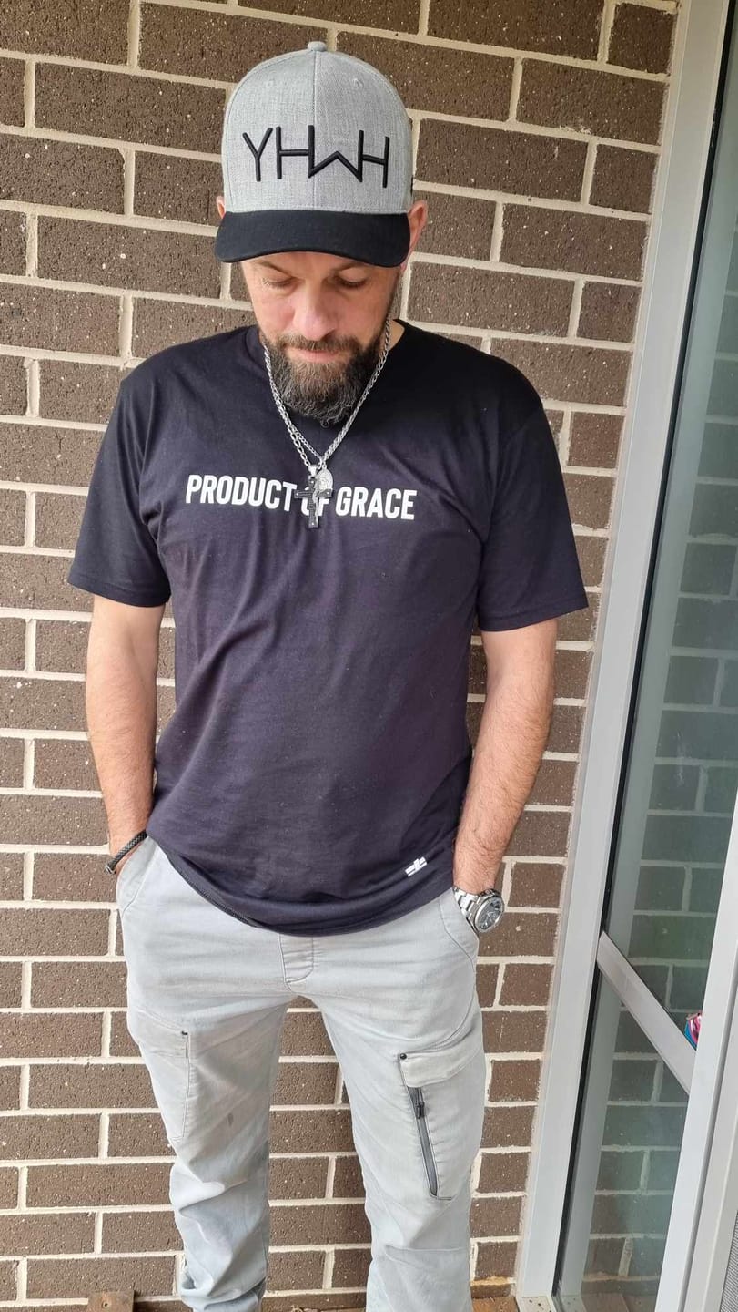 Customer photo review of YHWH - Heather Gray SB (Product of Grace Series)