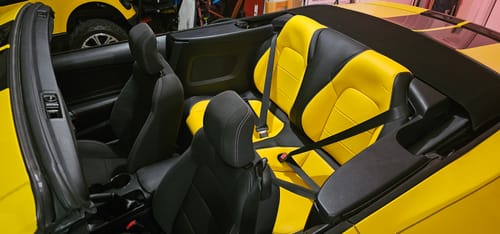 Customer photo review of 2015+ Ford Mustang Convertible Custom Leather Seat Covers