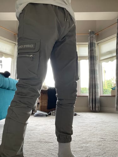 Customer photo review of Light Grey Cargo Pants