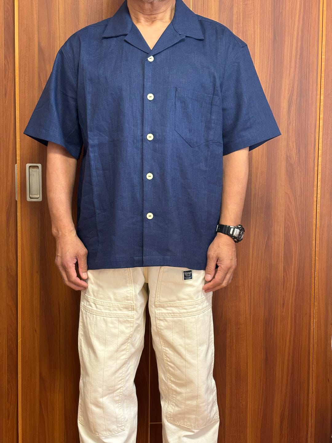 Customer photo review of 藍染　ドロップショルダー綿麻キューバシャツ