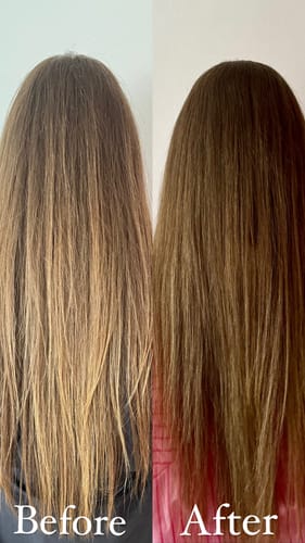 Customer photo review of Glow + Grow Hair Growth Collagen