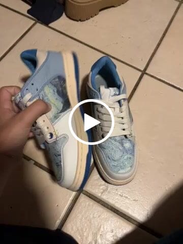 Customer video review of Van Gogh Starry Night inspired sneakers