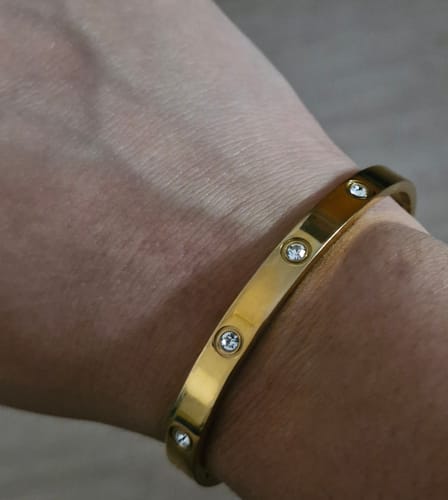 Customer photo review of Crystal Love Bangle Bracelet