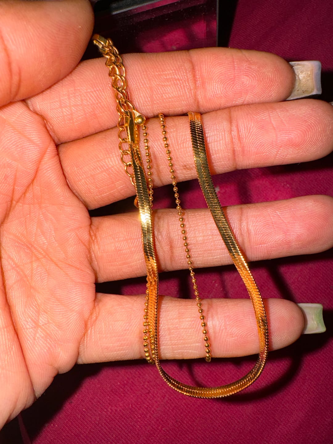 Customer photo review of Sleeky Fußkette | 18K vergoldet