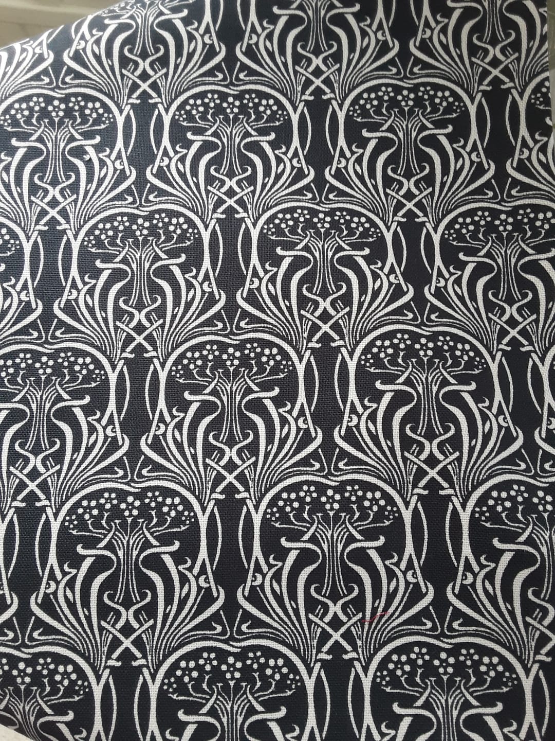 Customer photo review of Abstract White Patterns Cotton Canvas Fabric