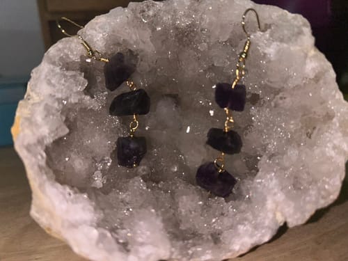 Customer photo review of Boucle d'Oreille en Améthyste