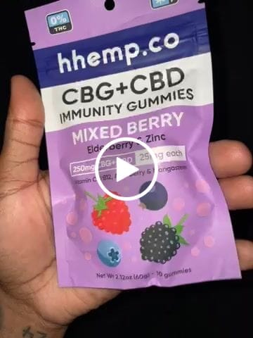 Customer video review of hhemp.co CBG + CBD Immunity Gummies - Mixed Berry (25mg)