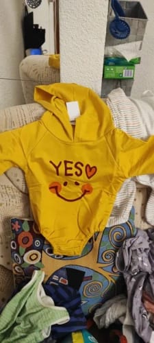 Customer photo review of Casual Cotton Hooded Bodysuit