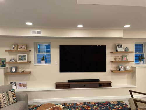 Customer photo review of White Oak Floating Shelves