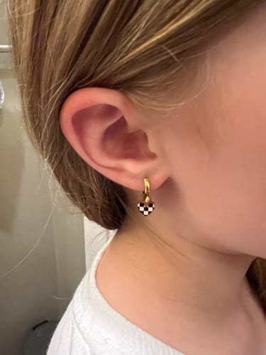 Customer photo review of Checkered Heart Charms