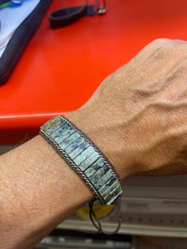 Customer photo review of Oceanic Turquoise Cuff Bracelet
