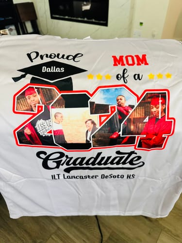 Customer photo review of Custom Photo Proud Family Of A Class Of 2024 Graduate Senior - Personalized Graduation T Shirt