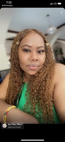 Customer photo review of Luvwin 13x6&13x4 Water Wave Human Hair Wig Brown Hair Color Full Density Pre-Cut HD Lace