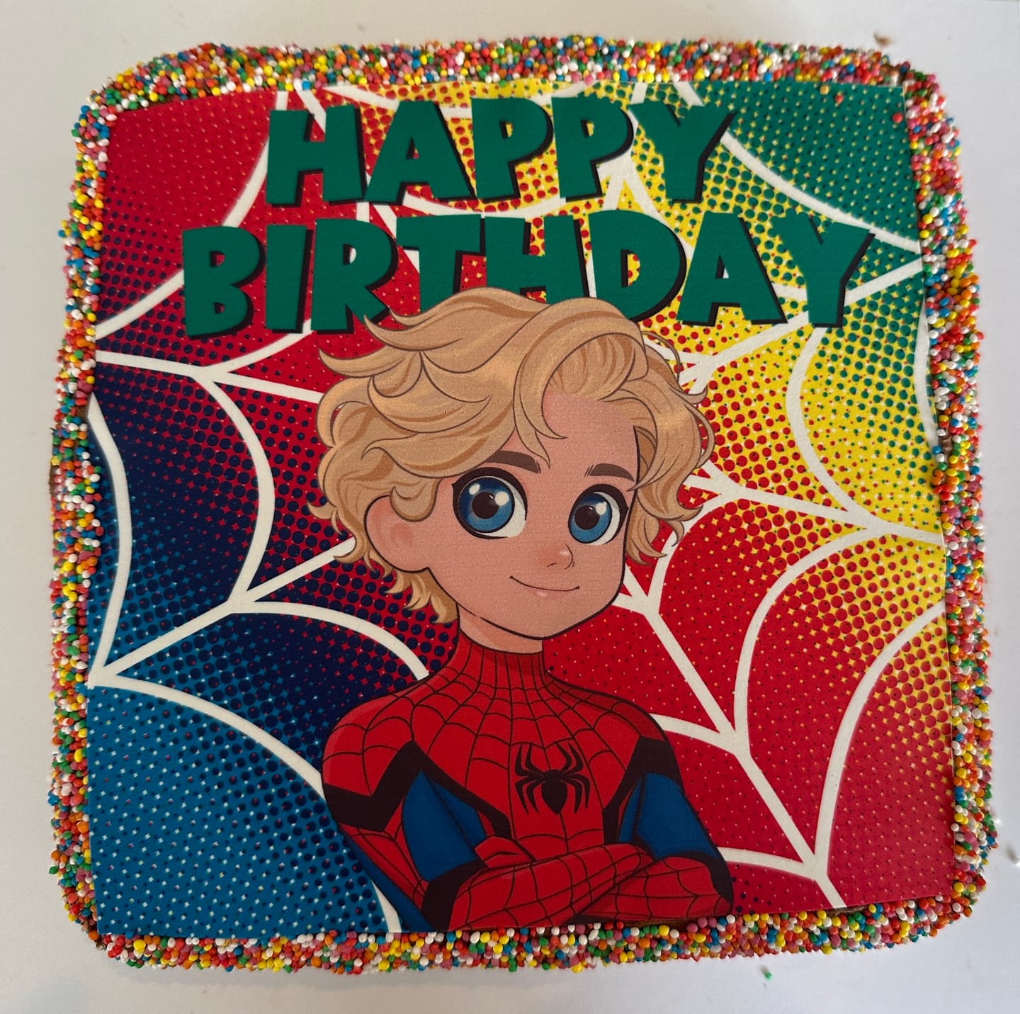 Customer photo review of 19 cm x 19 cm Square Pre-cut Custom Edible Icing Image