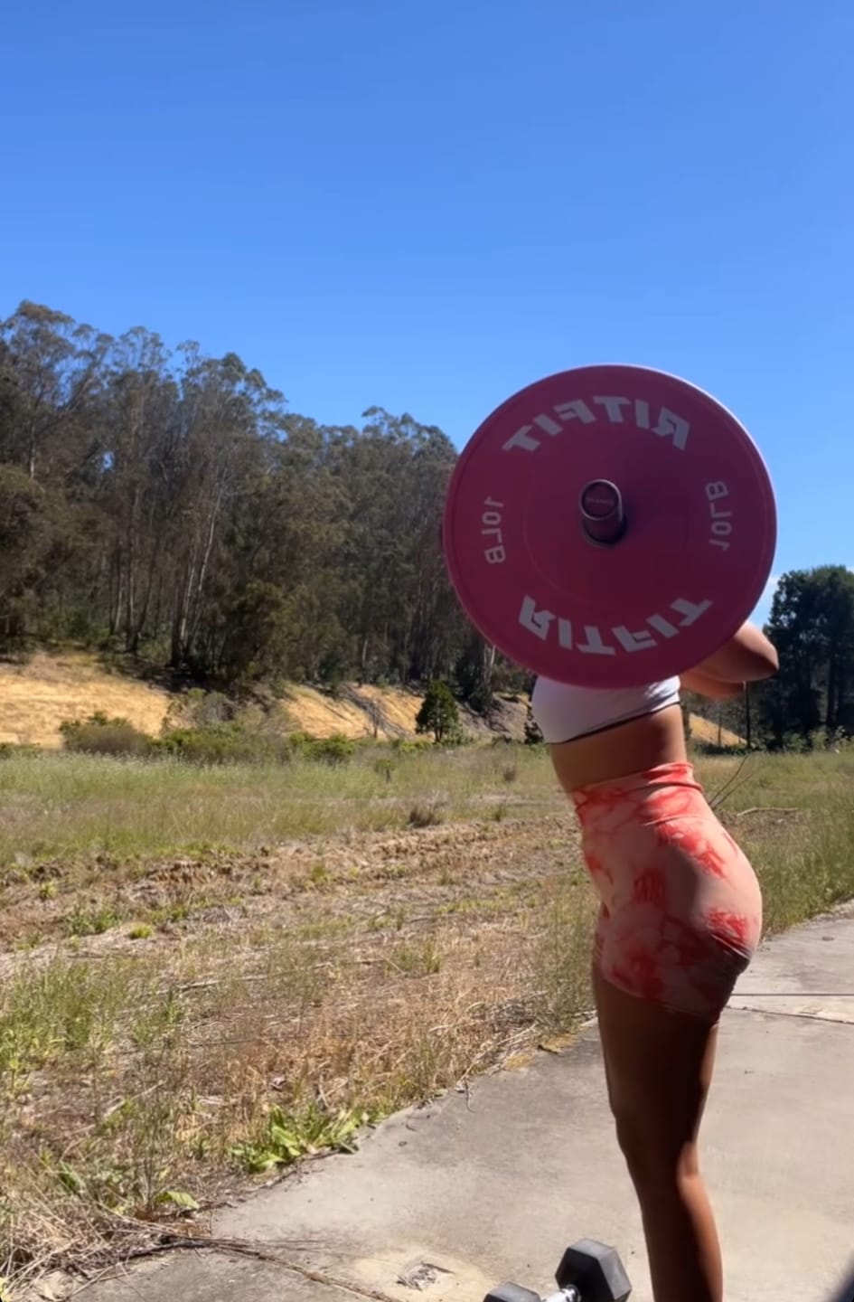 Customer photo review of RitFit Pink Weight Plates Olympic Bumper Plates Weight Plates Fit 2" Barbells