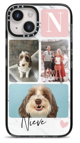 Customer photo review of Personalised Three Photo Marble Name iPhone Case
