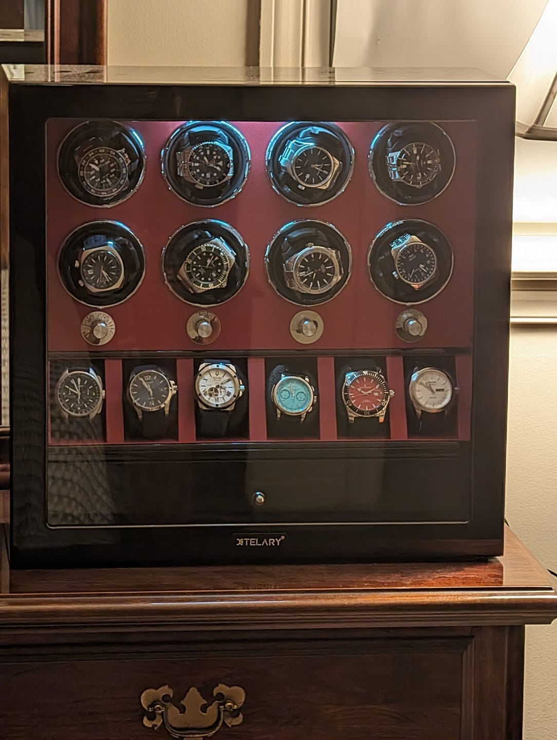 Customer photo review of Classic&Modern Watch Winder with Storage Organizer Case Quiet Mabuchi Motor
