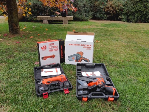 Customer photo review of Pack Minisierra eléctrica de 252W y Largo de la espada 10.1cm Modelo vBSE4 van Beek + Tijera de Poda Electrica ergonómica ancho de corte 25mm Modelo vB25 van Beek