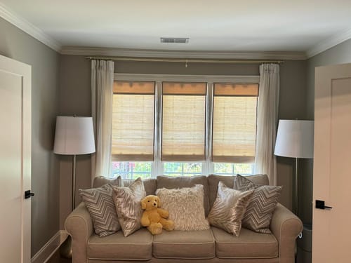 Customer photo review of Keego Premium Natural Fabric Roman Shades Cordless New Arrival