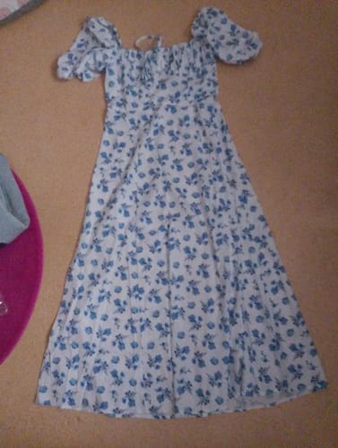 Customer photo review of Sundress - Floral - Puff Sleeve - Summer Dress - Maxi Dress