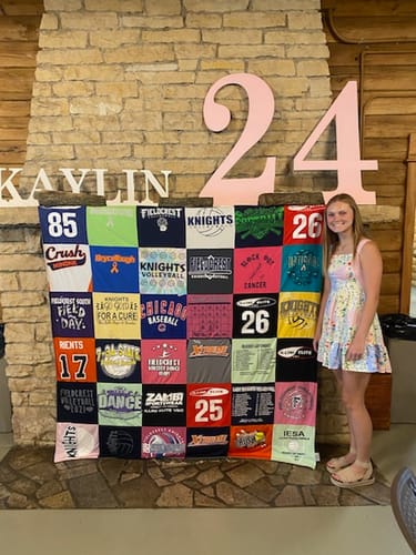 T-shirt quilt featuring knights baseball team by Kristy from IL