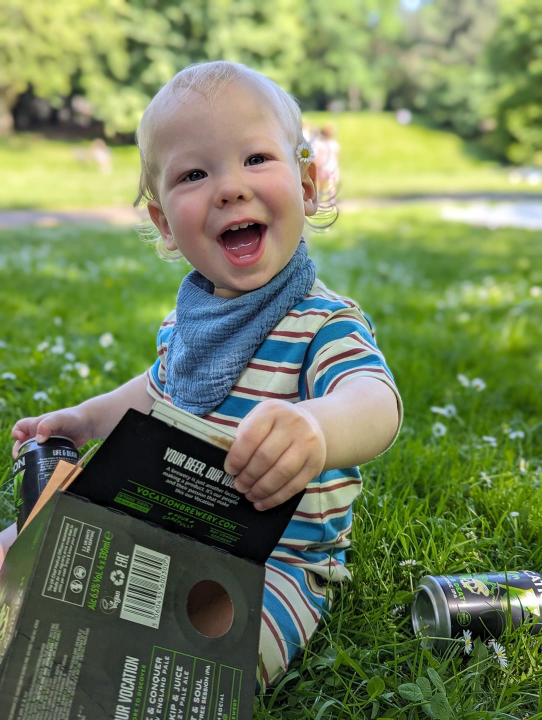 Customer photo review of Blue & Walnut Striped Organic Summer Romper