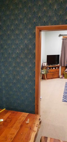 Customer photo review of Baroque Fans Wallpaper - 5 Colours