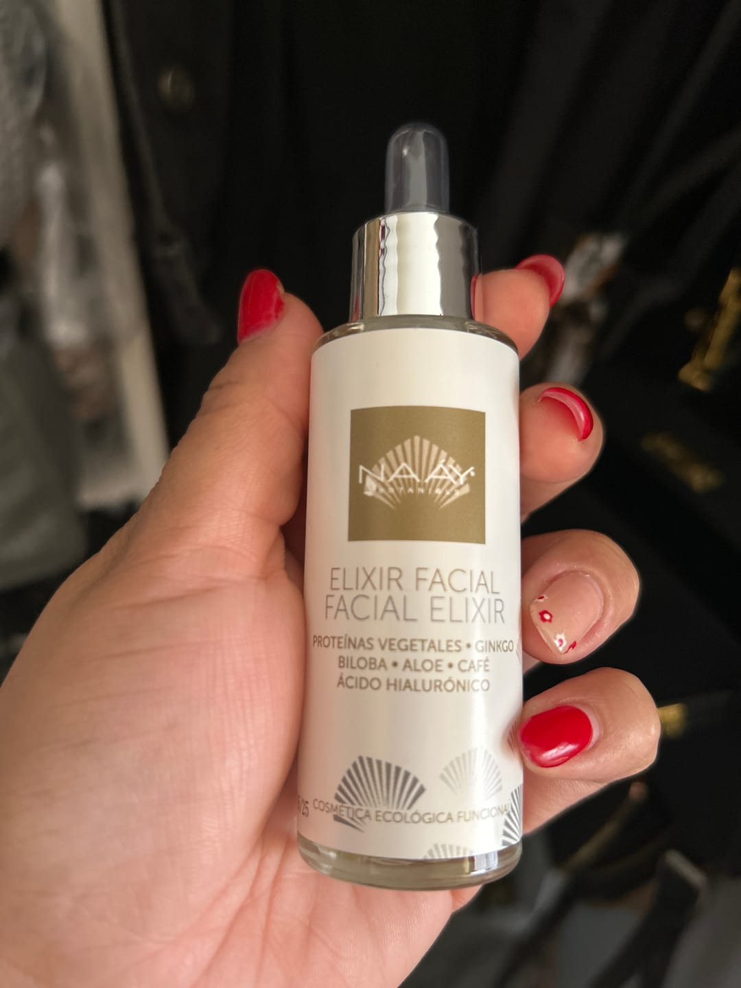 Customer photo review of Elixir facial de Ácido Hialurónico