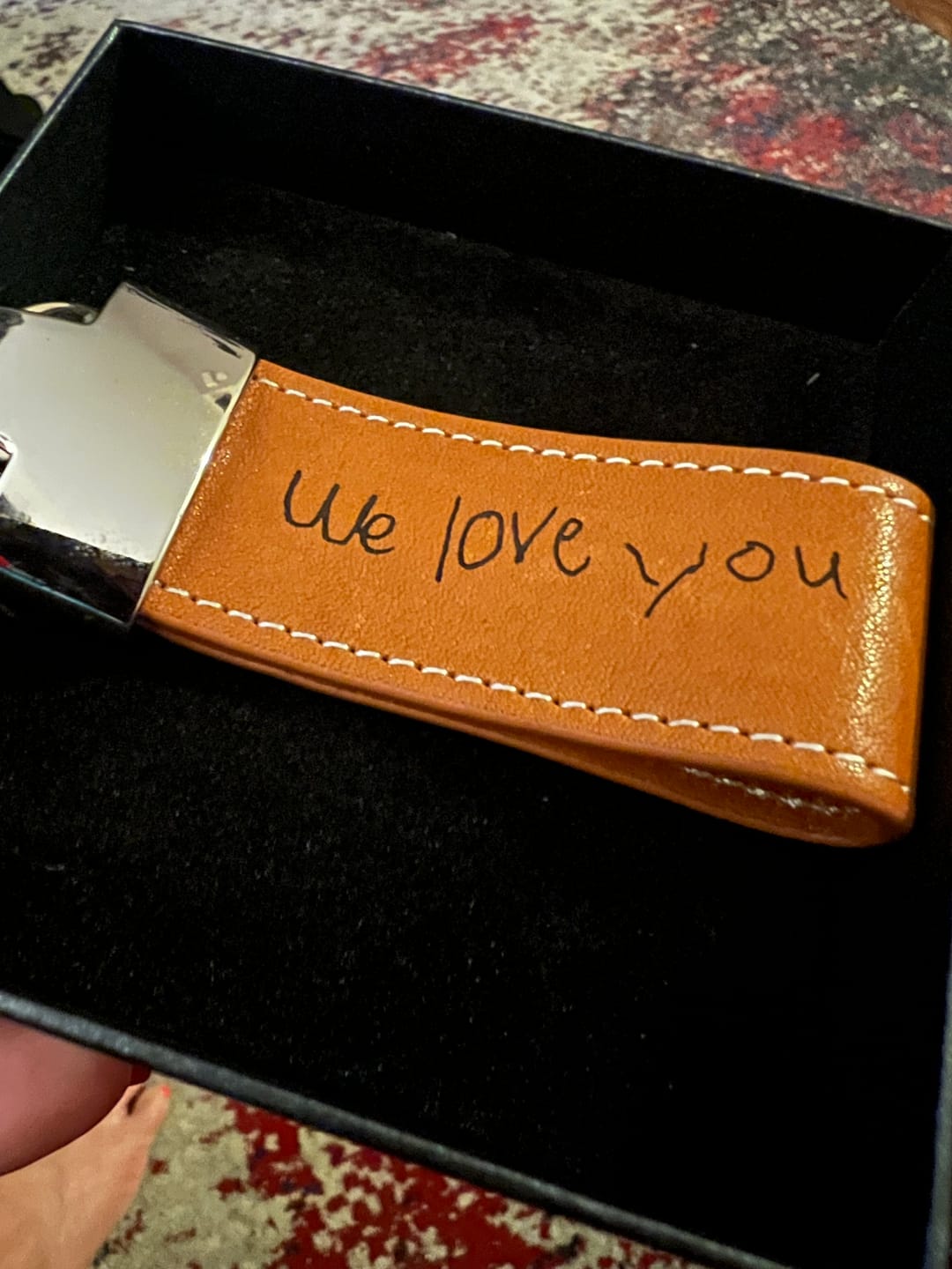 Customer photo review of Personalized Large Leather Keychain Loops