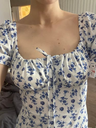 Customer photo review of Sundress - Floral - Puff Sleeve - Summer Dress - Maxi Dress