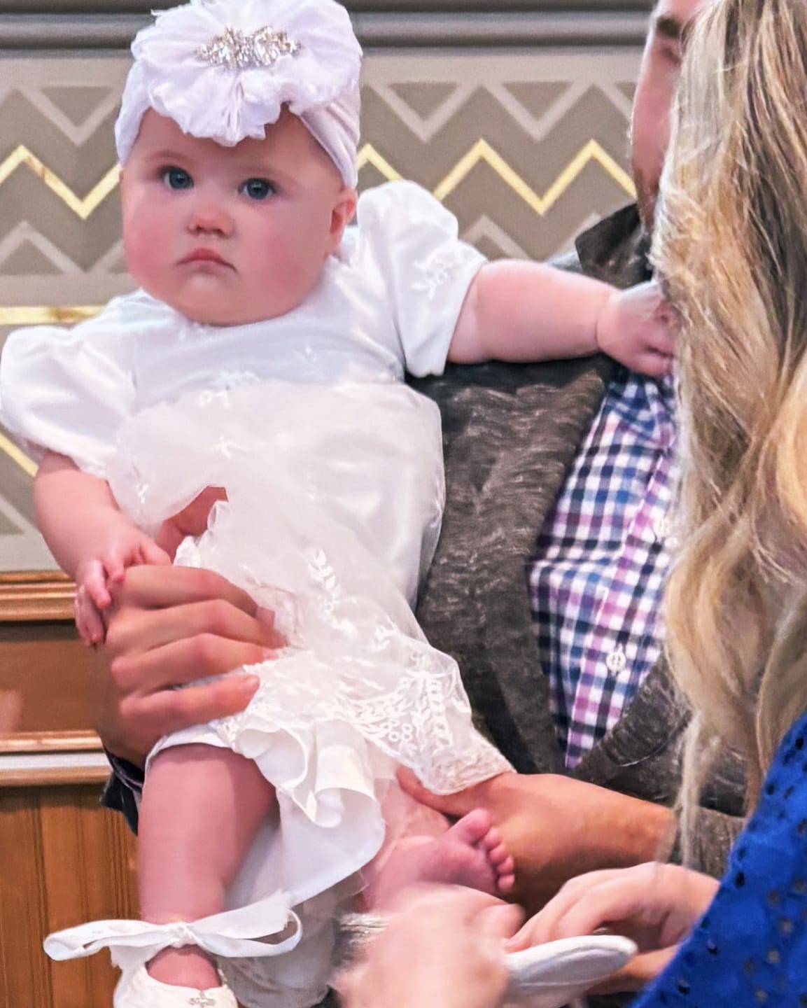 Customer photo review of Fancy Feather Ruffled Headband