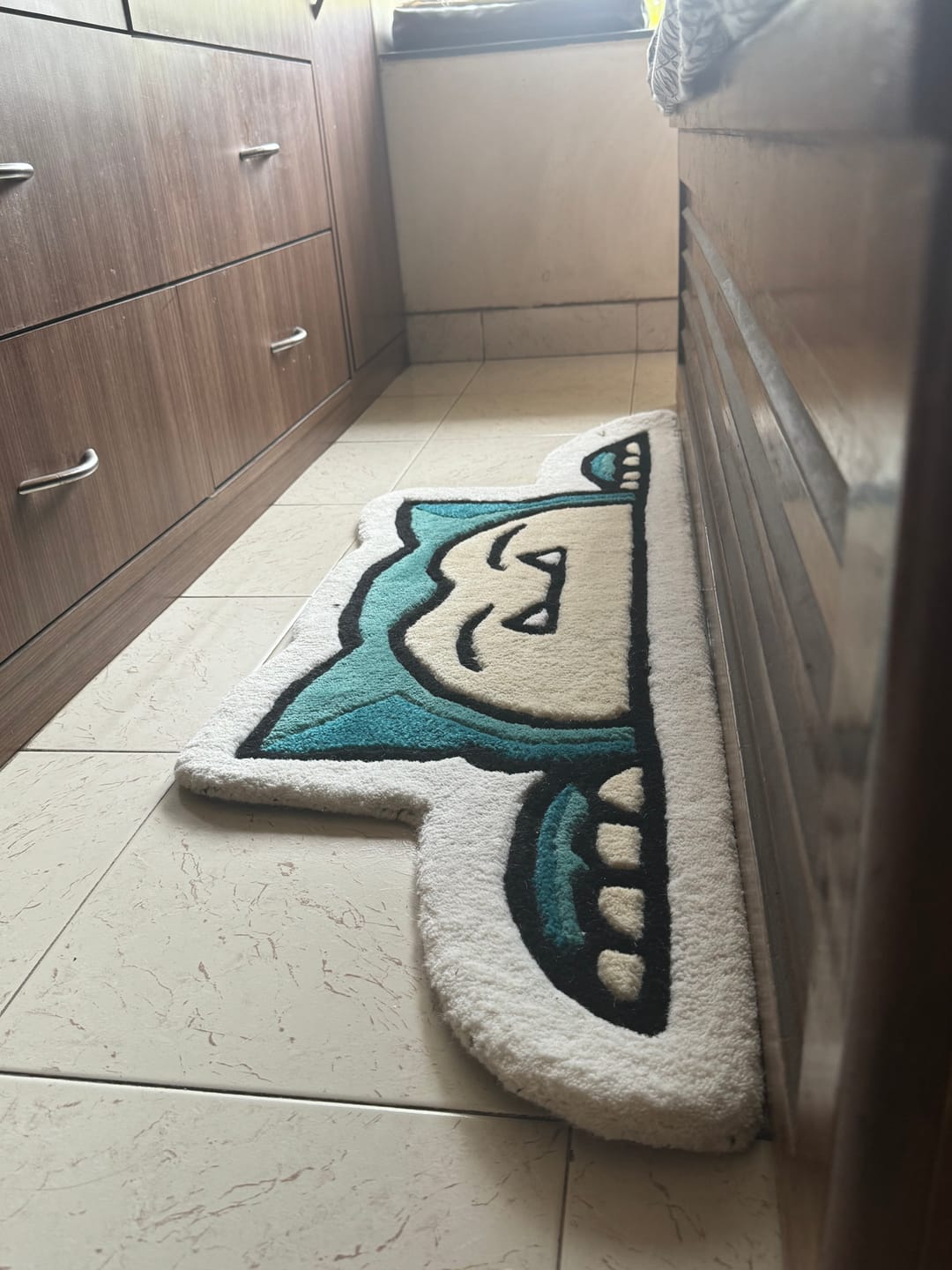 Customer photo review of Snorlax Bedside Custom Rug | LetsRug.in