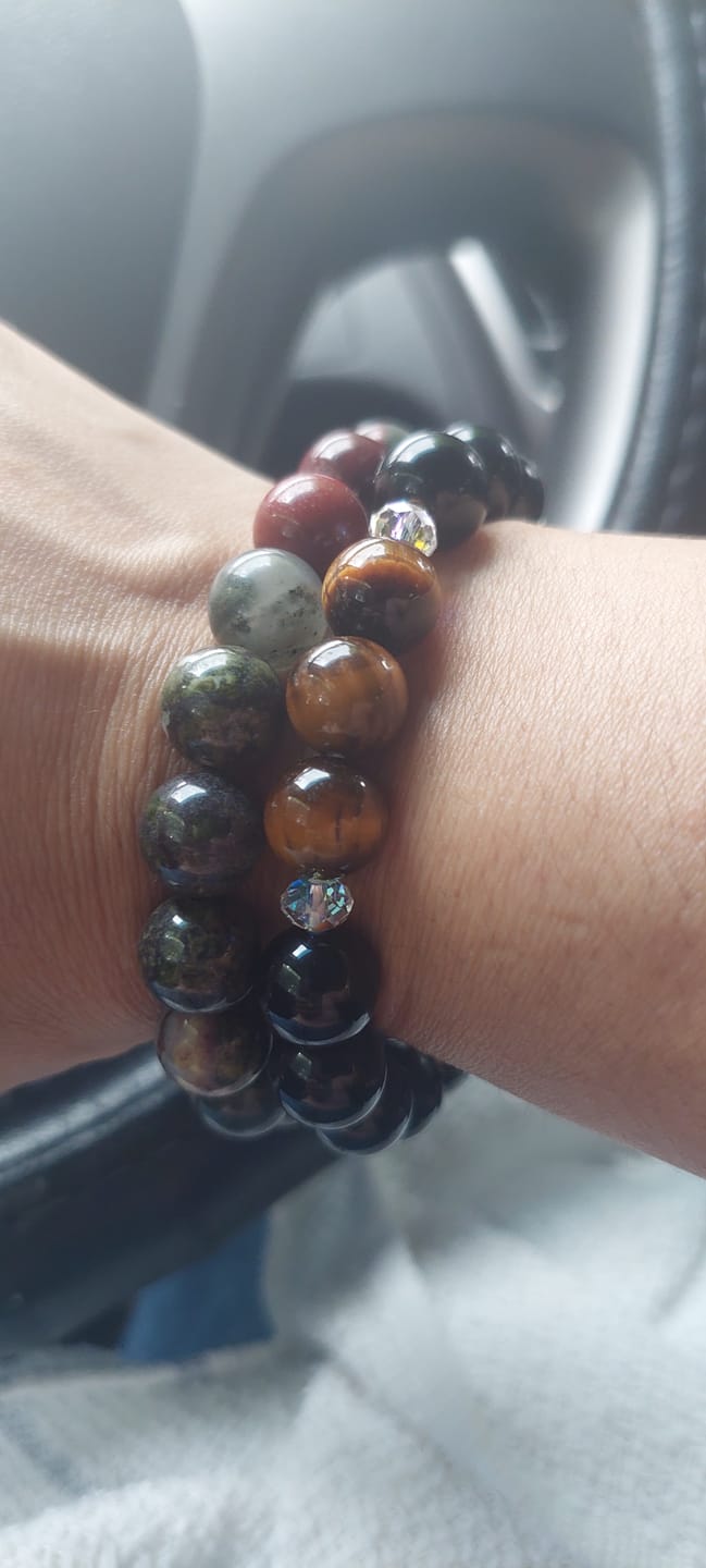 Customer photo review of Swarovski Crystal w/ Tigers Eye and Black Obsidian for Healing, Protection and Luck