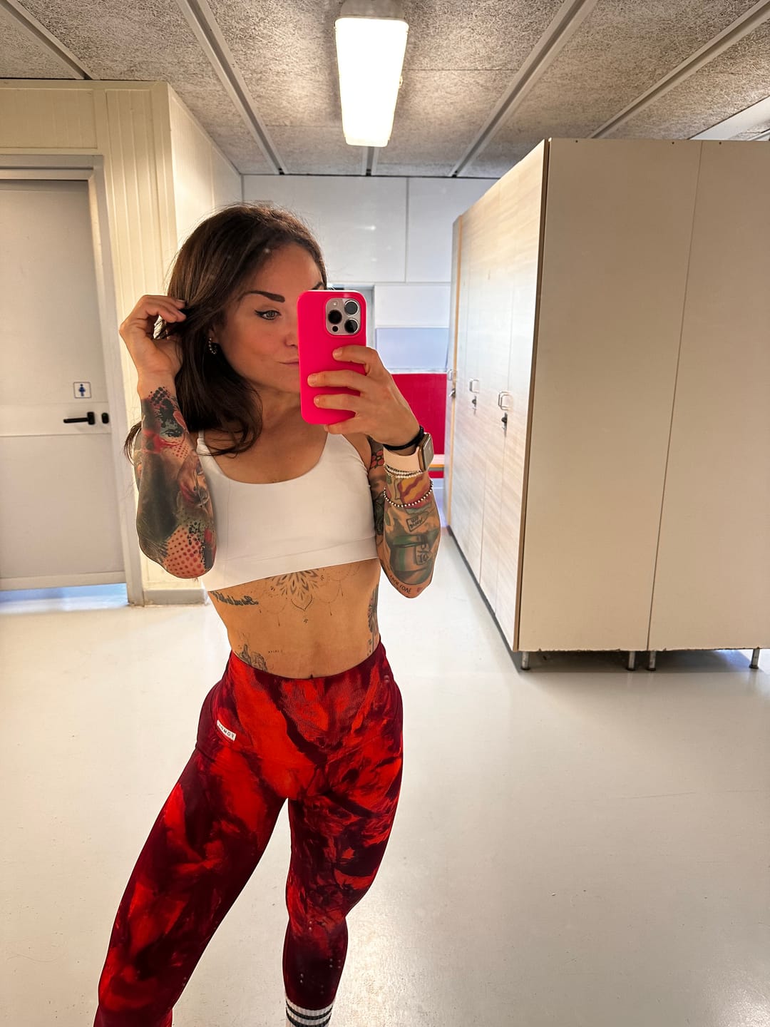 Customer photo review of Leggings Maltinto Rosso Inferno
