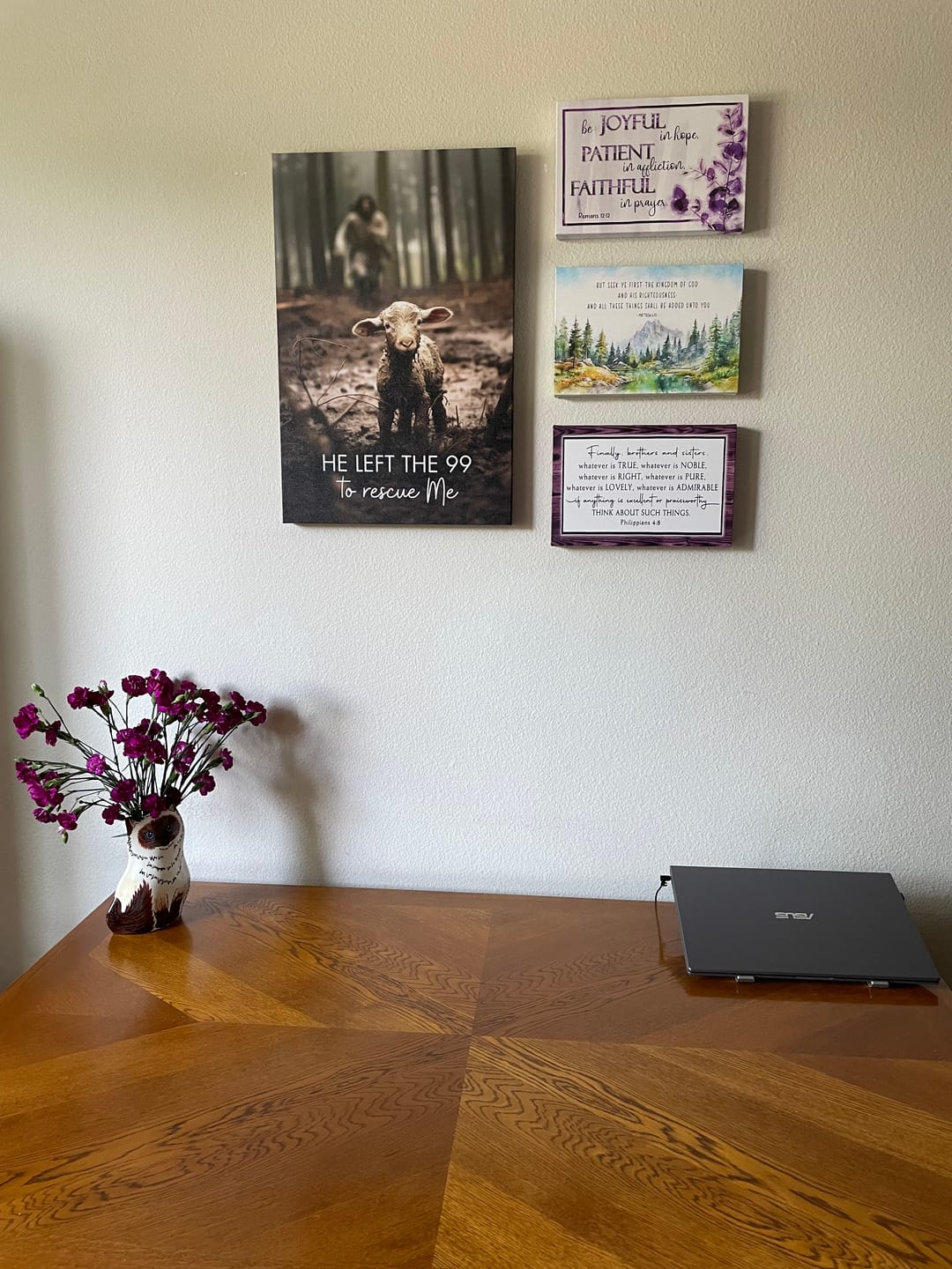 Customer photo review of He Left the 99 to Rescue Me, Jesus and Lost Sheep, Wall Art Canvas