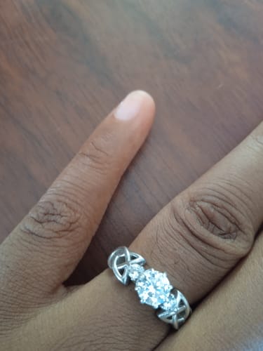 Customer photo review of 3-Stone Celtic Knot 0.8ct CZ Ring in Sterling Silver
