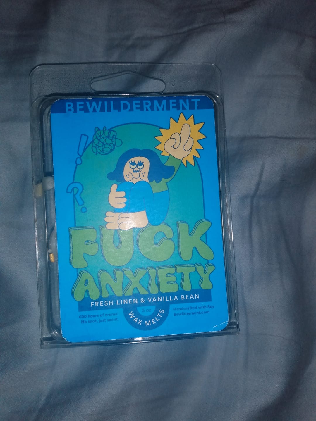 Customer photo review of F*ck Anxiety Wax Melts