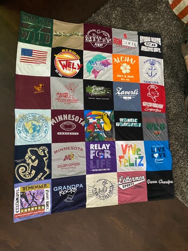 T-shirt quilt featuring minnesota golden gophers by Melissa from MN