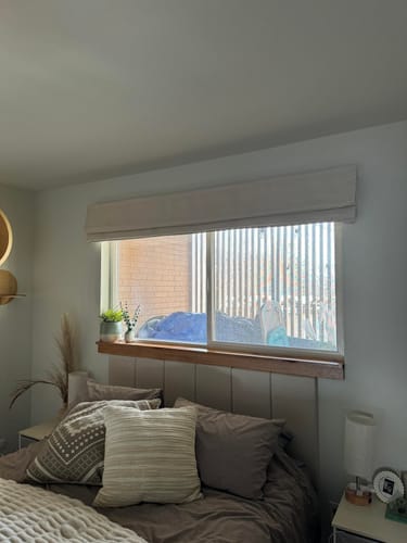 Customer photo review of Keego Premium Natural Fabric Roman Shades Cordless New Arrival