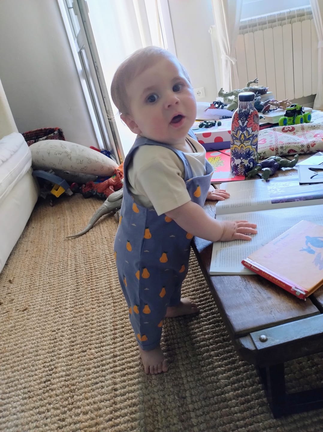 Customer photo review of Sunshine Pear Storytime Dungaree Shorts